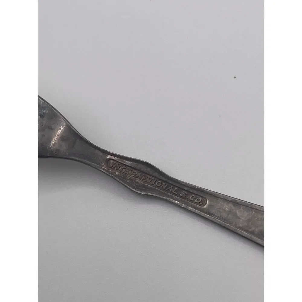 Antique International Silver Co Hotel silver trident Oyster Pickle seafood Fork